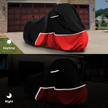 Waterproof Motorcycle Cover Replace for Harley Davidson Cruiser Models, 420D Oxford Cloth Softail, Dyna, Iron 883, Fat Boy 114, Forty-Eight, Low Rider, Sport Glide Cover for Snow Rain Protection