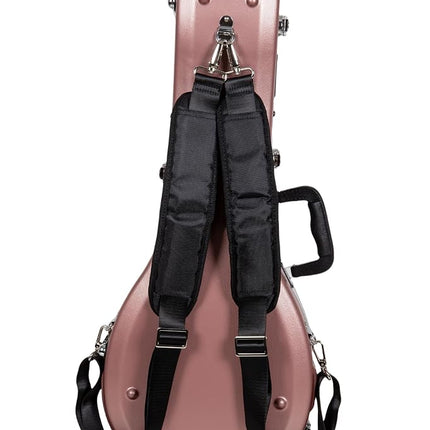 Crossrock A-Style Mandolin Case | ABS Molded Hardshell with Security Lock, Metal Feet, and Detachable Straps-Rose Gold (CRA862MARG)