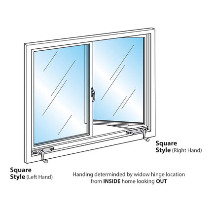 Prime-Line Products H 3520 Prime Line Right Handed Square Style Casement Operator 9 in L, Aluminum, 9"