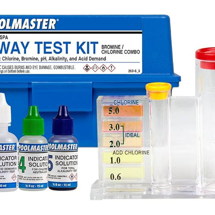 Poolmaster 22260 5-Way Swimming Pool or Spa Water Chemistry Test Kit with Case, Essential Collection