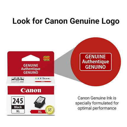 Canon Genuine Ink Cartridge PG-245XL Black, High-Yield (1 Count), Canon Printer Ink for PIXMA TR4520 / TS3120 / TS3220 Series Printers – Original Canon Ink for Crisp, Sharp Text