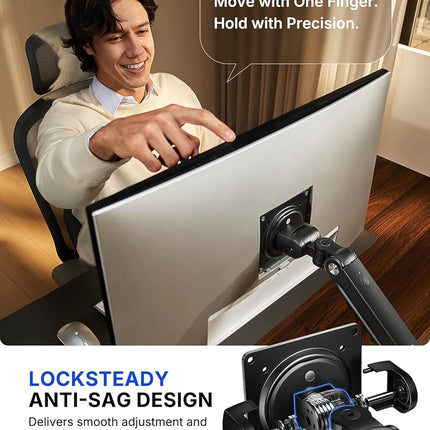 HUANUO Dual Monitor Arm for 13–32" Screen, Double Monitor Stand Holds 2–9kg