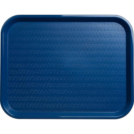 Bandeja de cafetería de comida rápida Carlisle FoodService Products con superficie estampada para cafeterías, comida rápida y comedores, plástico, 14" x 18", azul, (paquete de 12)