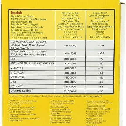 Kit chargeur de batterie Kodak, K7600-C, Kit