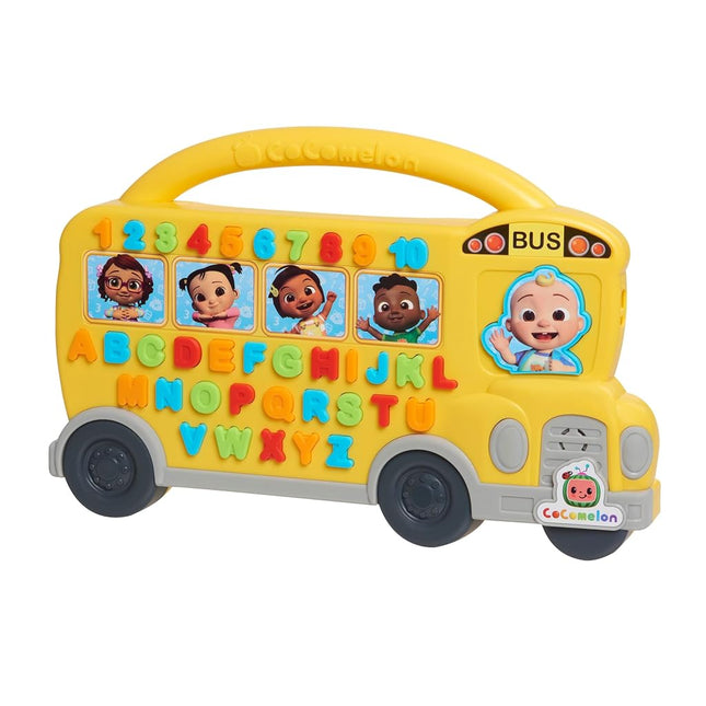 Cocomelon Learning Bus, Over 85 Learning Phrases, Counting, Alphabet, Music, Sounds, Yellow, Kids Toys for Ages 18 Month by Just Play
