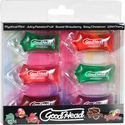 Doc Johnson Goodhead, Variety Pack of 5 Flavors, 1-ounce Bottles in 5-count Package, Oral delight gel