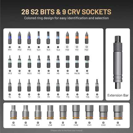 ATuMan 40 in 1 Ratchet Screwdriver Set with Detachable Handle, 180° Ratchet Head, 45-Tooth Mechanism, Magnetic Tool Kit with Case for Computer, Electronics Repair, Ideal for Home, DIY, and Maintenance