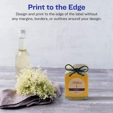 Avery Kraft Brown Round Labels with Sure Feed, 1-5/8" Diameter, 300 Kraft Brown Labels, Print-to-The-Edge, Laser/Inkjet Printable Labels