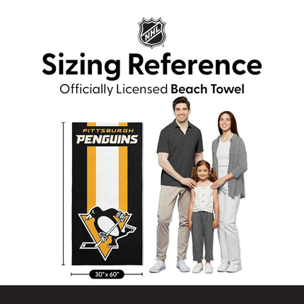 NORTHWEST The Company NHL Pittsburgh Penguins Beach Towel, 30" x 60", Zone Read