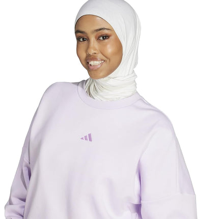 adidas Women's Essentials Small Logo FeelCozy Sweatshirt, Ice Lavender/Bliss Lilac, Large