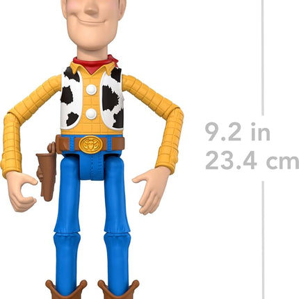 Mattel Disney Pixar Toy Story Woody Action Figure, 23 cm Playscale, Cowboy Sheriff, 14 Articulated Joints, Movie Design, Removable Hat, JKV14