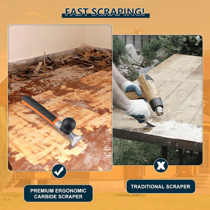 Premium Ergonomic Carbide Scraper Tool,2.5-inch,Heavy-Duty Paint Scraper, Wood and Floor Scraper for Removing Varnish, Glue, Rust, Paint, Resin, Dry Glaze, Stains, Putty, and Scratches