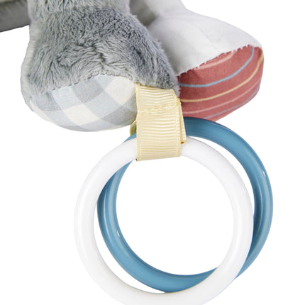 Skip Hop Bandana Buddies Soft Textured Baby Activity and Teething Toy for Multi-Sensory Play with Rattles, Crinkle Sounds, Squeaker and Mirror, Attaches to Stroller and Car Seat, Panda, Age 0+