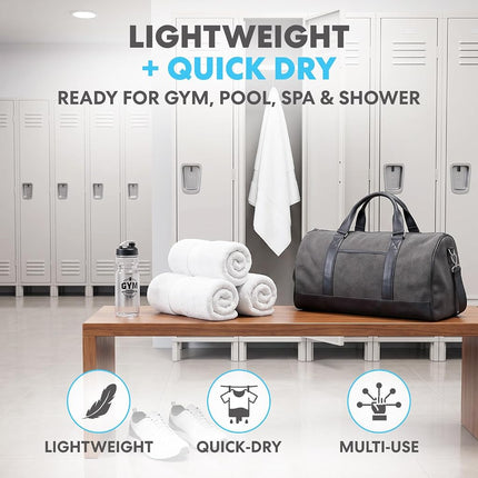 Simpli-Magic 79404 Bath Towels, White, 25x50 Inches Towels for Pool, Spa, and Gym Lightweight and Highly Absorbent Quick Drying Towels, 25 in x 50 in