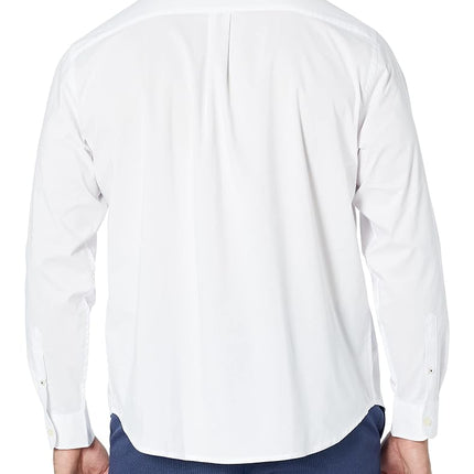 Dockers Men's Classic Fit Long Sleeve Signature Comfort Flex Shirt (Standard and Big & Tall) Button, Paper White, XXL