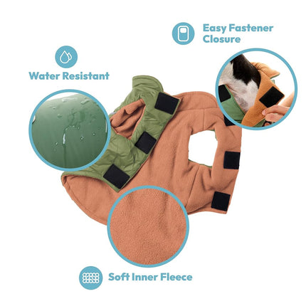 Gooby Cold Weather Fleece Lined Sports Dog Vest with Reflective Lining, Small, Blue