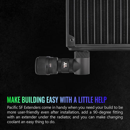 Thermaltake Pacific SF Male to Male 20mm Extender Matte Black/DIY LCS/Fittings CL-W390-CU00MK-A