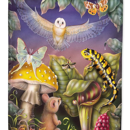 Caroline's Treasures PRS4008CHF Night Owl, Iguana, Butterfles Canvas House Size Outdoor-Flags, Multicolor