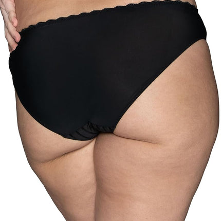 Vanity Fair Women's Flattering Lace Panties: Lightweight & Silky with Superior Stretch, Deep Black
