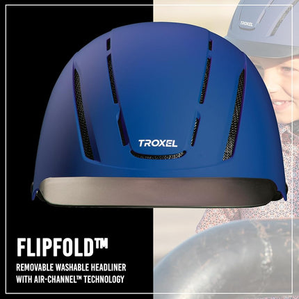 Troxel Spirit Full Coverage Horse Riding Helmet, Low-Profile Adjustable Design, Safety Horseback Riding Gear, Medium (7 - 7-3/8), Navy Duratec