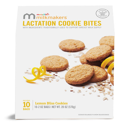 Munchkin Milkmakers Lactation Cookie Bites, Lemon 