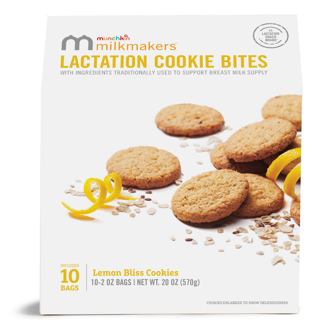 Munchkin Milkmakers Lactation Cookie Bites, Lemon 