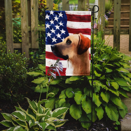 Caroline's Treasures CK6436GF Black Mouth Cur Dog American Flag Flag Garden Size, Small, Multicolor