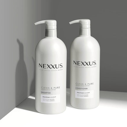 Nexxus Clean and Pure Clarifying Shampoo and Conditioner for Nourished Hair With ProteinFusion, Paraben Free 33.8 oz, 2 Pack