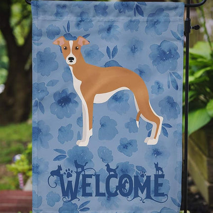 Caroline's Treasures CK6002GF Bandera de bienvenida de galgo italiano n.º 2, tamaño jardín, pequeña, multicolor