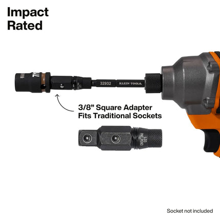 Klein Tools 32517HD KNECT 17-in-1 Impact-Rated Hybrid Screwdriver/Nut Driver, Magnetic, Flip Socket, 11 Bits, 3 Nut Drivers, Bit Holder, Square Adapter