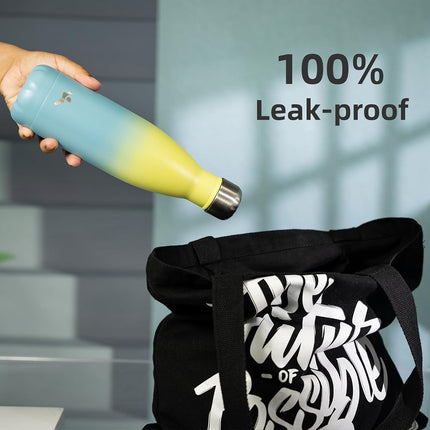 Konokyo Insulated Water Bottles,12oz Double Wall Stainless Steel Vacumm Metal Flask for Sports Travel,Sandy Beach