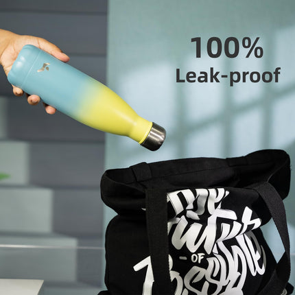 Konokyo Insulated Water Bottles,17oz Double Wall Stainless Steel Vacumm Metal Flask for Sports Travel,Sandy Beach