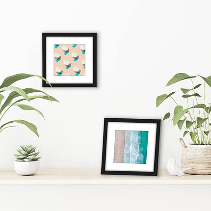 Americanflat 6x6 Picture Frame in Black - Thin Border Frame Displays 4x4 With Mat and 6x6 Without Mat - Horizontal and Vertical Formats for Wall and Tabletop (2 Pack)