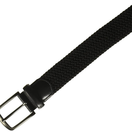 Perry Ellis mens1P86102Woven Stretch Leather-trim Belt Belt - Black - S