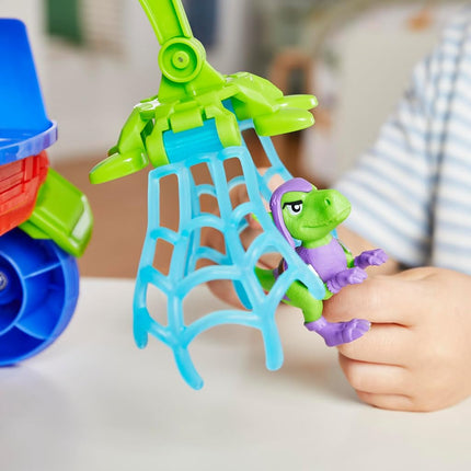 SPIDEY AND HIS AMAZING FRIENDS Marvel Dino Webs Crawler Toy Car Playset, Spider-Man & Goblin Raptor 4 Inch Action Figures, Children Aged 3+