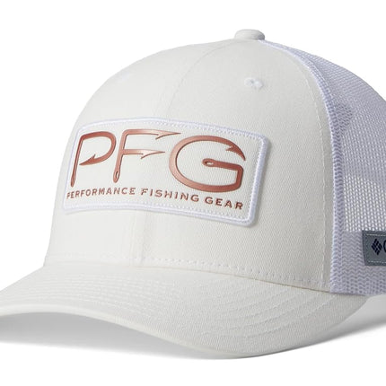 Columbia Women's Mesh Ball Cap Hat, White/PFG Hook
