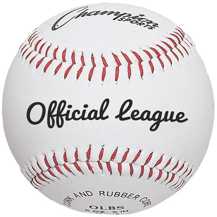 Set de béisbol de cuero Syntex de Champion Sports: Docena de pelotas de béisbol de cuero Syntex oficiales de liga para interior/exterior para entrenamiento o partido real - Paquete de 12