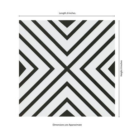 MSI Modena 8 in. x 8 in. Encaustic Matte Porcelain Floor Tile and Wall Tile for Bathroom, Kitchen Backsplash, Accent Wall Tile, and Shower Wall Tile