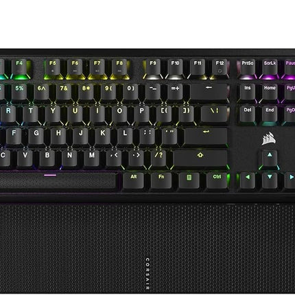 CORSAIR K70 CORE RGB Mechanical Wired Gaming Keyboard with Palmrest – Pre-Lubed MLX Red Linear Switches, SOCD, ABS Double-Shot Keycaps, Sound Dampening, Media Control Dial, QWERTY NA – Black