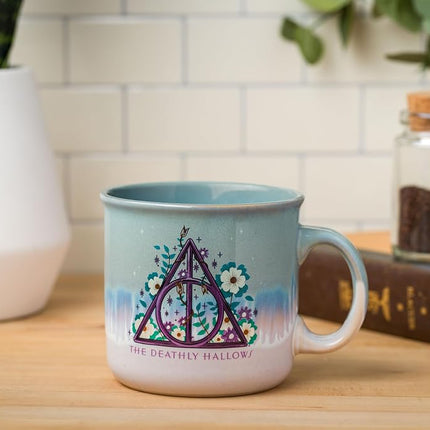 Silver Buffalo Harry Potter Deathly Hallows Reactive Glaze Camper Mug, 20oz