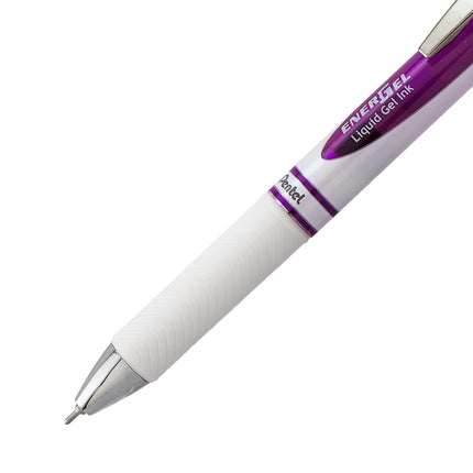 Pentel EnerGel Pearl Deluxe RTX Retractable Gel Pen, 0.7mm Needle Tip, 2 Pack, Violet Ink (BLN77WBP2V)