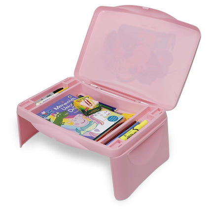 Peppa Pig Kids Lap Desk with Storage - Folding Lid and Collapsible Design - Portable for Travel or use in Bed at Home - Great for Writing, Reading or Other School Activities