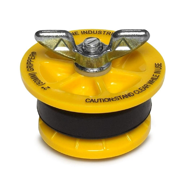 Cherne 270229 End-of-Pipe Gripper Mechanical Test Plug, 2", Yellow
