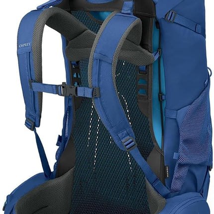 Osprey Rook Men's Backpacking Pack, 65L, Astrology Blue/Blue Flame