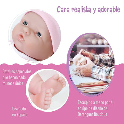 Poupée JC Toys Deluxe La Newborn 12" Tout en vinyle Rose, Set de 25 pièces, Cadeau