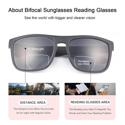 MIRYEA Polarized Bifocal Reading Sunglasses for Men Women Blue Light Blocking Glasses Black Lens UV Protection Outdoors Sun Readers Lightweight Driving Eyeglasses Tinted Shades Anti Glare Eyewear 2.5