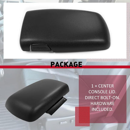 Tapa de la consola central HECASA, apoyabrazos compatible con Chevrolet Camaro 1997-2002 Pontiac Firebird, repuesto para 10421355, plástico negro