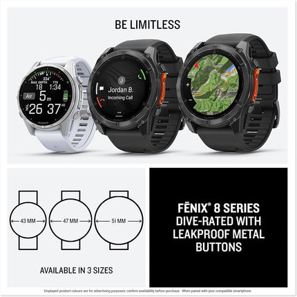 Garmin fēnix 8, 47mm Premium GPS multisport smartwatch, Slate Grey