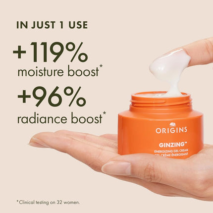 Origins GinZing Energizing Gel Cream | Face Moisturizer for Radiance and Glow | With Vitamin C, Niacinamide, Ginseng, and Caffeine, 30 ml