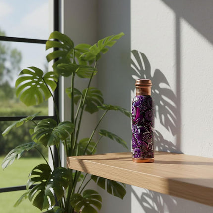 PRURA Copper Water Bottle - Leak Proof Ayurvedic Drinkware Copper Vessel for Sports, Gym, Outdoors, Yoga